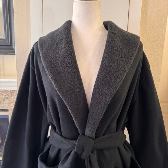 Dudley Stephens Cassidy Belted Cardigan Coat Jacket Black Fleece Minimalist XXL - Picture 5 of 11